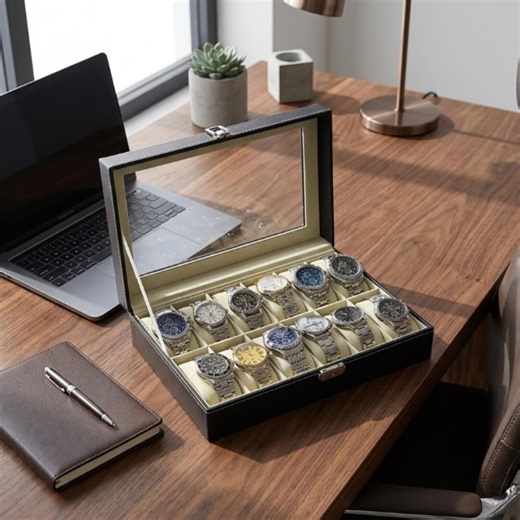 Leather Watch Display Box | Luxury Mens Watch Case | Handmade Organizer - Etsy