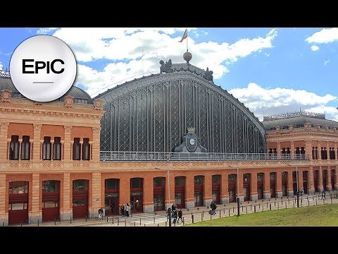 Puerta de Atocha Railway Station - Madrid, Spain (HD)