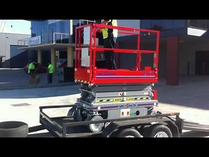 Skyjack SJIII 3219 19ft (5.8 metres) Electric Scissor Lift and Trailer Package.