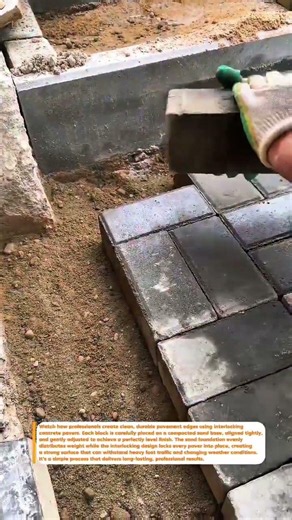 Perfect Paver Edge Installation! #Paving #Construction #SatisfyingBuilds