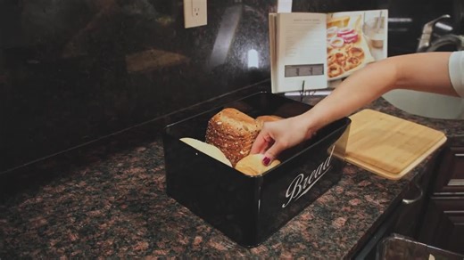 Black / White Metal Bread Box With Bamboo Cutting Board Lid - Etsy