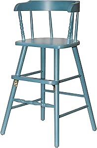 Sargent's Sons Amish Style Wooden Youth Chair, Desk Chair, Youth Dinning Chair with Step & Arms (Gray Blue)