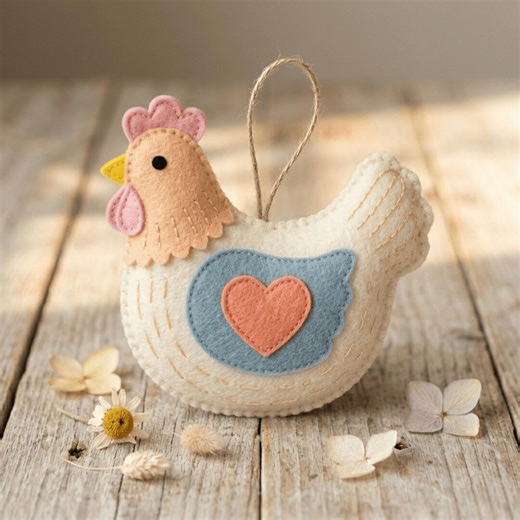 Easter Felt Ornament Pattern Chicken, Beginner Sewing Patterns (PDF Digital Download) - Etsy
