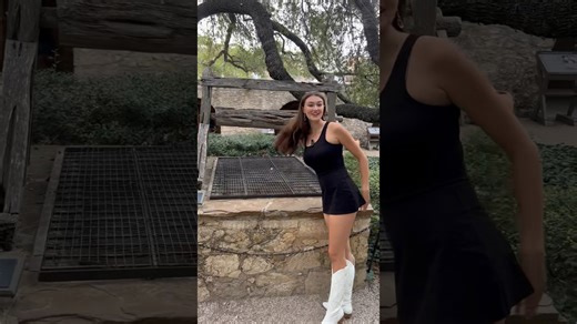 Model visits The Alamo well to showcase history
