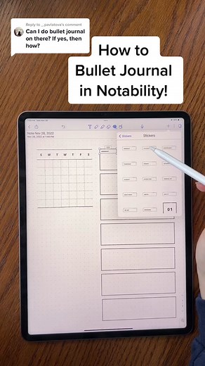 Bullet Journaling in Notability: Stickers, Highlighters, Ruler, and More!