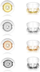 Earring Backs,18K Gold Silicone Earring Backs for Studs/Droopy Ears,Locking Secure for Heavy Earring,No-Irritate Hypoallergenice Soft Clear for Adults
