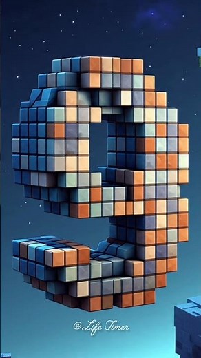 9 to Zero 3D Minecraft Numbers in Space | #countdown with Voice #minecraft #timer #shorts