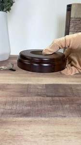 Plymor Revolving Walnut Round Wood Display Base with Indented Circle to Hold Egg, Marble, Ball or Sphere, 4" W x 4" D x 1.125" H (2" Circle)
