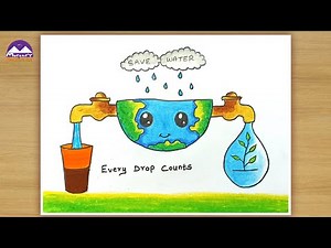 Save Water Drawing / Save Water Save Life Poster Drawing / World Water Day Poster Drawing