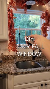 DIY cozy fall window🍂 Follow and comment CRISP for details to send to your inbox. I found this garland for fall, and I think it is so pretty! It's so full, and I love the warm leaf colors. It's currently in stock and on sale on Amazon! I added white Christmas lights to give it a more cozy vibe at night! ☆make sure to save so you can come back! • #diyfalldecor #cozyfallvibes #falldecoratingideas #fallhomedecor #falldecoration #kitcheninspo #amazonfavorites #cozyhome • Kitchen styling| amazon fin