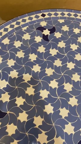 Moroccan Mosaic Large Oval Side Table – Handmade Zellige Tile Table – Round Patio Garden Table – Boho Outdoor Accent Table – Iron Base - Etsy