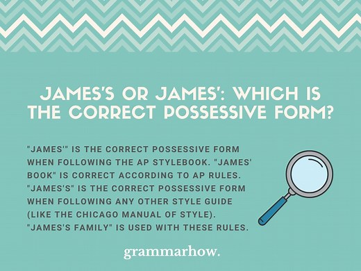 James's or James'? (Correct Possessive Form)