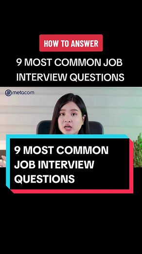 If you are currently preparing for a job interview then this video might be the perfect match for you! Watch this video until the end and learn how to answer the most common job interview questions! #interview #interviewtips #howtoanswer #jobinterview #jobinterviewquestions #metacom #fypシ゚viral #fypシ