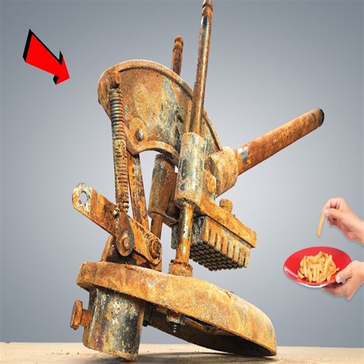 12K views · 199 reactions | Rusty Antique “Finger Fries Cutter” Machine Restoration – Amazing Techniques Revealed! #AntiqueTools #RustRemoval #SatisfyingRestoration | Matt Rockhold | Facebook