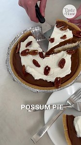 This possum pie is an easy no-bake recipe! Get the recipe: https://trib.al/w0Omq3A #pie #homemadepie #dessertrecipe | Taste of Home