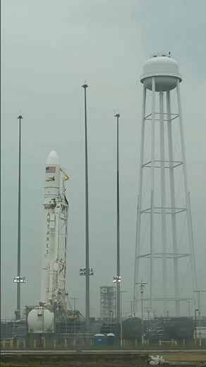 Antares Rocket Raised on Launch Pad #space #nasa #rocketleague
