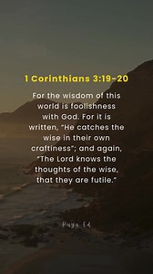110K views · 9.2K reactions | The world often values intelligence, power, and self-reliance — but God's wisdom stands far above human understanding. True wisdom begins with humility and trust in God's Word. Let us not be deceived by the fleeting wisdom of this world, but seek the eternal truths found in Christ, for His wisdom leads to life. #jesus #God #bible #bibleverse #Godiswithyou | Kuya Ed | Facebook