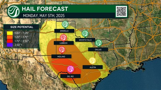 22K views · 61 reactions | Several areas for large hail today, but Texas is taking the brunt of the hail punch! Keep an eye on the dryline as these storms could drop large hail, potentially up to baseball size (2+ inches!), along with damaging winds and even a couple of tornadoes. TIMING: Afternoon - overnight hours! Check out the graphic video below for more details! | HailTrace | Facebook