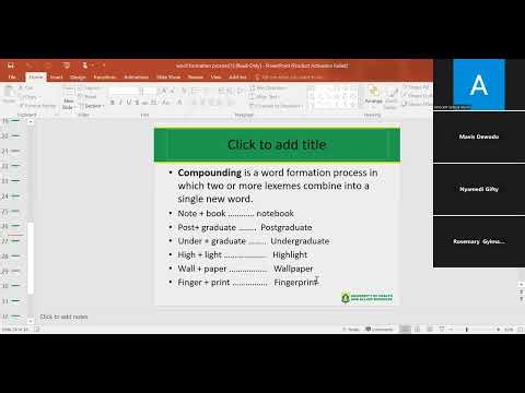 Tutorial on word formation processes