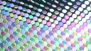 Artistic and colorful hexagon blocks, transition effects, flying & closing each other. Good for video title, text background or footage transitions.