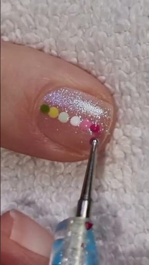Gradient Dots Nail Art | Negative Space Glitter Nails | #naildesign