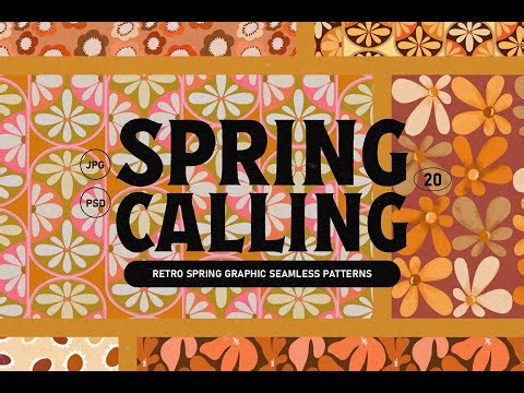 Retro Spring Patterns Stock Graphics Download