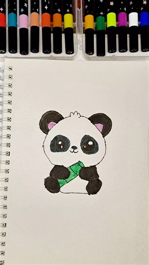 Cute Panda Drawing #tutorial #drawing #shorts #1615
