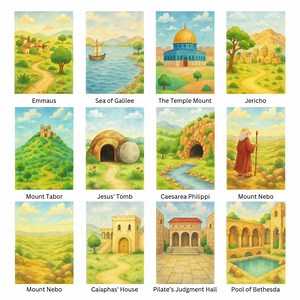 Bible Background Watercolor Clipart: Biblical Places PNG - Etsy