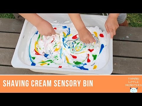 Shaving Cream Sensory Bin for Toddlers and Preschoolers