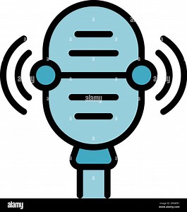Studio microphone icon outline vector. Video profit. Database app color flat Stock Vector Image & Art - Alamy