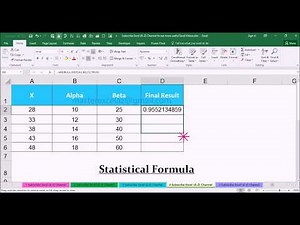 WEIBULL.DIST Statistical Function with Example in MS Office Excel Spreadsheet 2016