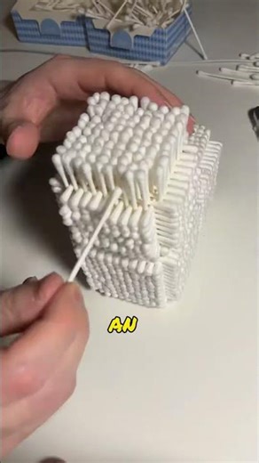 This guy made a cube out of cotton swabs, and it a