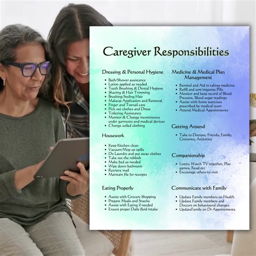 Caregiver Checklist Printable | Daily Elderly Care Log and Home Health Tracker | Dementia Care Plan - Etsy
