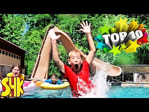 Lifeguard Swimming Challenge and More! TOP 10 FUNNY VIDEOS OF THE YEAR SuperHeroKids Compilation