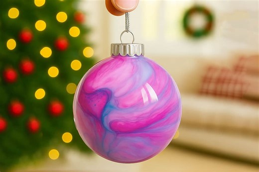 DIY Alcohol Ink Ornaments - Cool & Colorful Christmas Craft