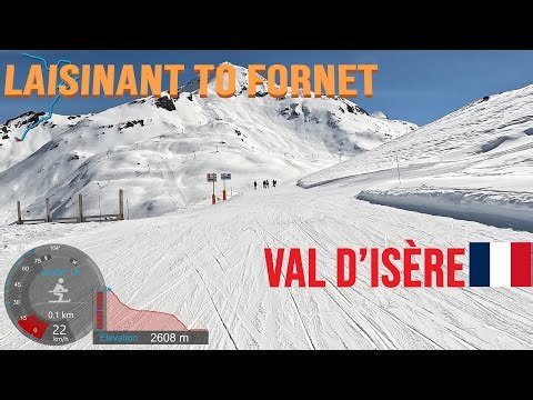 [4K] Skiing Val d'Isère, Laisinant to Fornet via Table Orientation & Mangard, France, GoPro HERO11