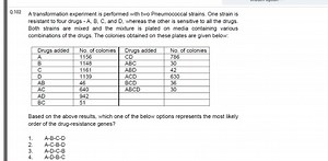 Question: Transformation experiment with Pneumococcal strainsA... | Filo