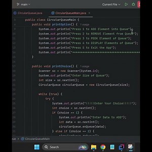 CircularQueueMain.java || Main class of Circular Queue Explained 🚀