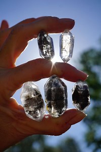 Raw TIBETAN BLACK Quartz - Double Tourminated 3/4 - 2” Point - Enhydros & Scepter Himalayan Mountain Manganese Quartz Points Castle L36 - Etsy