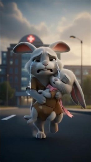 Brave Little Rabbit Saves His Injured Sister 🐰💔 | Emotional Highway Accident Story #shorts