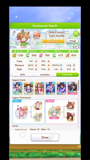 Umamusume Taiki Shuttle Unity Cup Final Stats