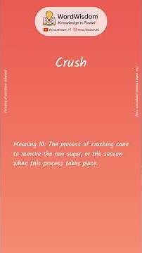 What does "Crush" mean? | English vocabulary shorts | #crush #wordwisdom