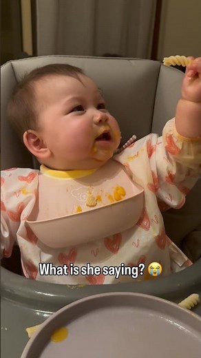 What is she saying to her food?! 😂