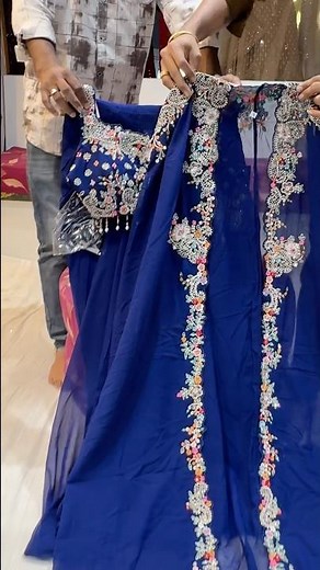 Dark Blue Crop Top Sharara with Stylish Overcoat 💙 #fashion