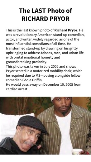 The LAST Photo of RICHARD PRYOR #death #richardpryor #comedy #ms #heartattack #hollywood #rip