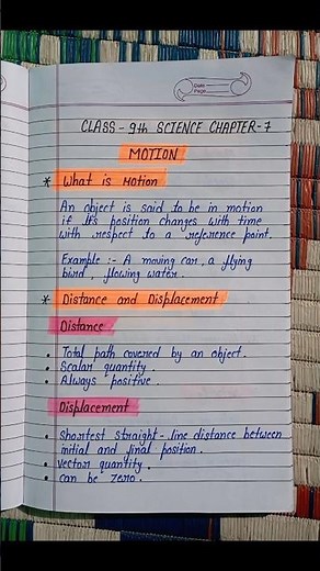 Motion class 9 science chapter 7 notes