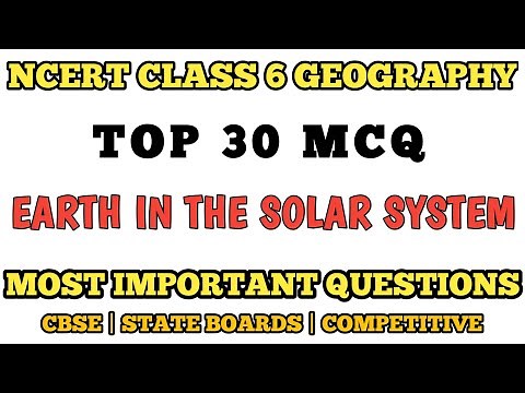 Best MCQ Class 6 Earth In Solar System | Class 6 Geography | NCERT MCQ #class6mcq
