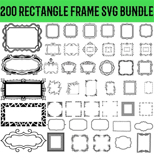 Decorative Frame SVG, Rectangle Frame Svg Png, Floral Border Svg, Vintage Frames Svg | Victorian Frame Svg, Ornaments Svg, Wedding Frame - Etsy