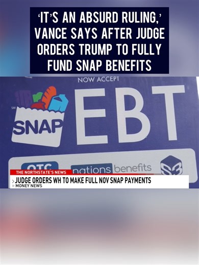 President Donald Trump and his administration must fully fund SNAP benefits for November, a Rhode Island judge ruled on Thursday. U.S. District Judge John J. McConnell Jr. said Trump has until Friday to restore food aid payments, which have been on pause amid the government shutdown. READ NOW: https://krcrtv.com/news/nation-world/judge-orders-trump-administration-to-fund-snap-benefits-amid-shutdown-crisis-food-aid-program-eating-groceries-thanksgiving-president-donald-trump | KRCR News Channel 7