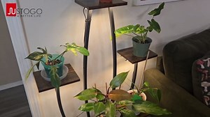 JUSTOGO Plant Stand Indoor with Grow Lights - 7 Tiered Large Plant Shelf Indoor, 47" Corner Plant Stands for Indoor Plants Multiple, Metal Plant Rack Flower Holder Display for Living Room, Home Decor